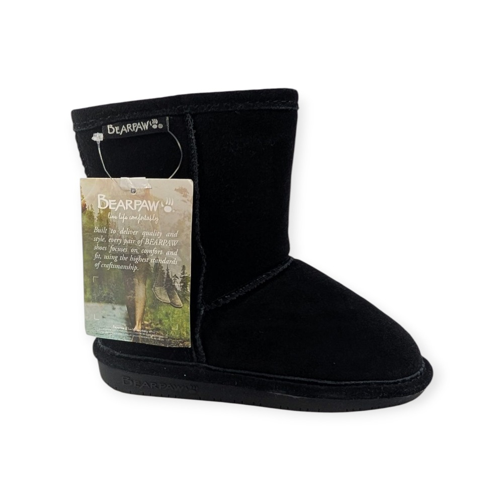 Bearpaw Kids Black Suede‎ Winter Boots Warm Comfortable Classic